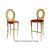 Oz Barstool Gold Cushion Red