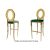 Oz Barstool Gold Cushion Emerald Green