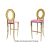 Oz Barstool Gold Cushion Light Pink