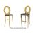 Oz Barstool Gold Cushion Silver