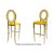 Oz Barstool Gold Cushion Yellow
