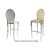 Solid Barstool Silver Cushion Ivory