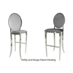 Solid Barstool Silver Cushion Silver