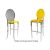 Solid Barstool Silver Cushion Yellow