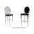 Solid Barstool Silver Cushion Black