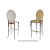 Solid Barstool Silver Cushion Gold