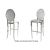 Solid Barstool Silver Cushion White
