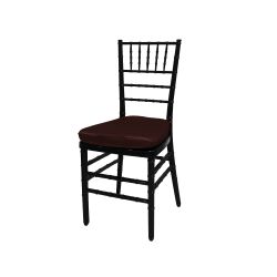 Chiavari Chair Black Cushion Brown