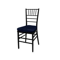 Chiavari Chair Black Cushion Navy Blue