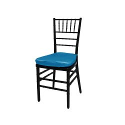 Chiavari Chair Black Cushion Turquoise
