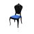 Victoria Chair Black Cushion Blue