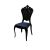 Victoria Chair Black Cushion Dark Blue