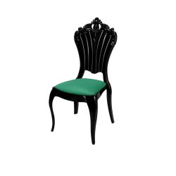 Victoria Chair Black  Cushion   Green