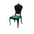 Victoria Chair Black  Cushion   Green
