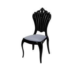 Victoria Chair Black   Cushion    Grey