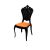 Victoria Chair Black  Cushion   Hot Orange
