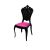 Victoria Chair Black  Cushion   Hot Pink