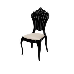 Victoria Chair Black  Cushion   Ivory