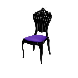 Victoria Chair Black  Cushion   Violet
