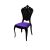 Victoria Chair Black  Cushion   Violet