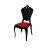 Victoria Chair Black  Cushion   Red