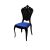 Victoria Chair Black  Cushion   Royal Blue