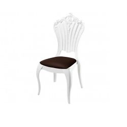 Victoria Chair White  Cushion Brown