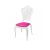 Victoria Chair White  Cushion Hot Pink