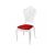 Victoria Chair White  Cushion Red