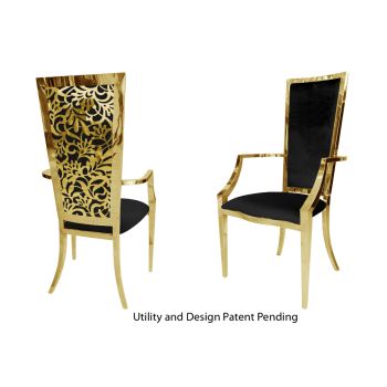 Botanical Gardens Armchair Gold Cushion Black