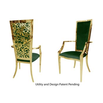 Botanical Gardens Armchair Gold Cushion Emerald Green