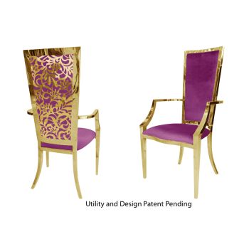 Botanical Gardens Armchair Gold Cushion Magenta
