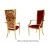 Botanical Gardens Armchair Gold Cushion Red