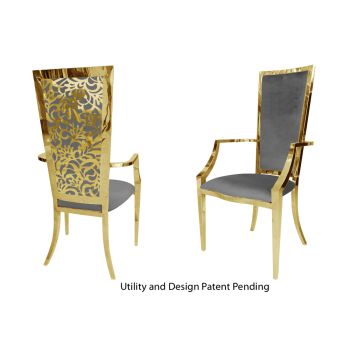 Botanical Gardens Armchair Gold Cushion Silver