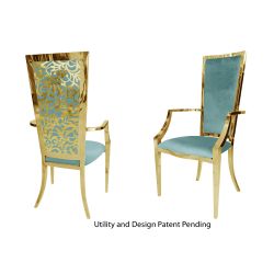Botanical Gardens Armchair Gold Cushion Tiffany Blue
