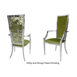 Botanical Gardens Armchair Silver Cushion Moss