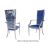 Botanical Gardens Armchair Silver Cushion Royal Blue