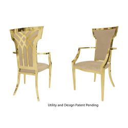 Celine Armchair Gold Cushion Champagne