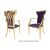 Celine Armchair Gold Cushion Eggplant