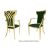 Celine Armchair Gold Cushion Emerald Green