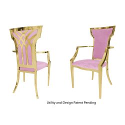 Celine Armchair Gold Cushion Light Pink