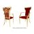 Celine Armchair Gold Cushion Red