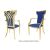 Celine Armchair Gold Cushion Royal Blue
