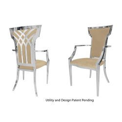 Celine Armchair Silver Cushion Champagne