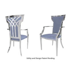 Celine Armchair Silver Cushion Dusty Blue