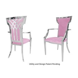 Celine Armchair Silver Cushion Light Pink