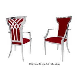 Celine Armchair Silver Cushion Red