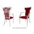 Celine Armchair Silver Cushion Red