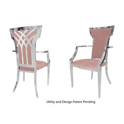 Celine Armchair Silver Cushion Rose Gold