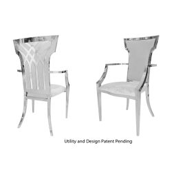Celine Armchair Silver Cushion White